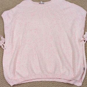 LOFT Light Pink Speckled Poncho with Side Ties